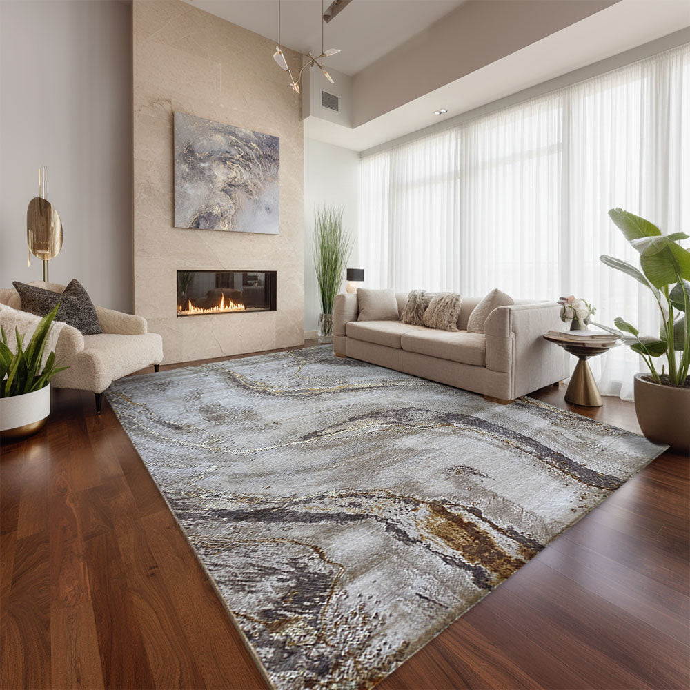 Marmor Creme Beige Teppich 0067A – Barak Carpet EU
