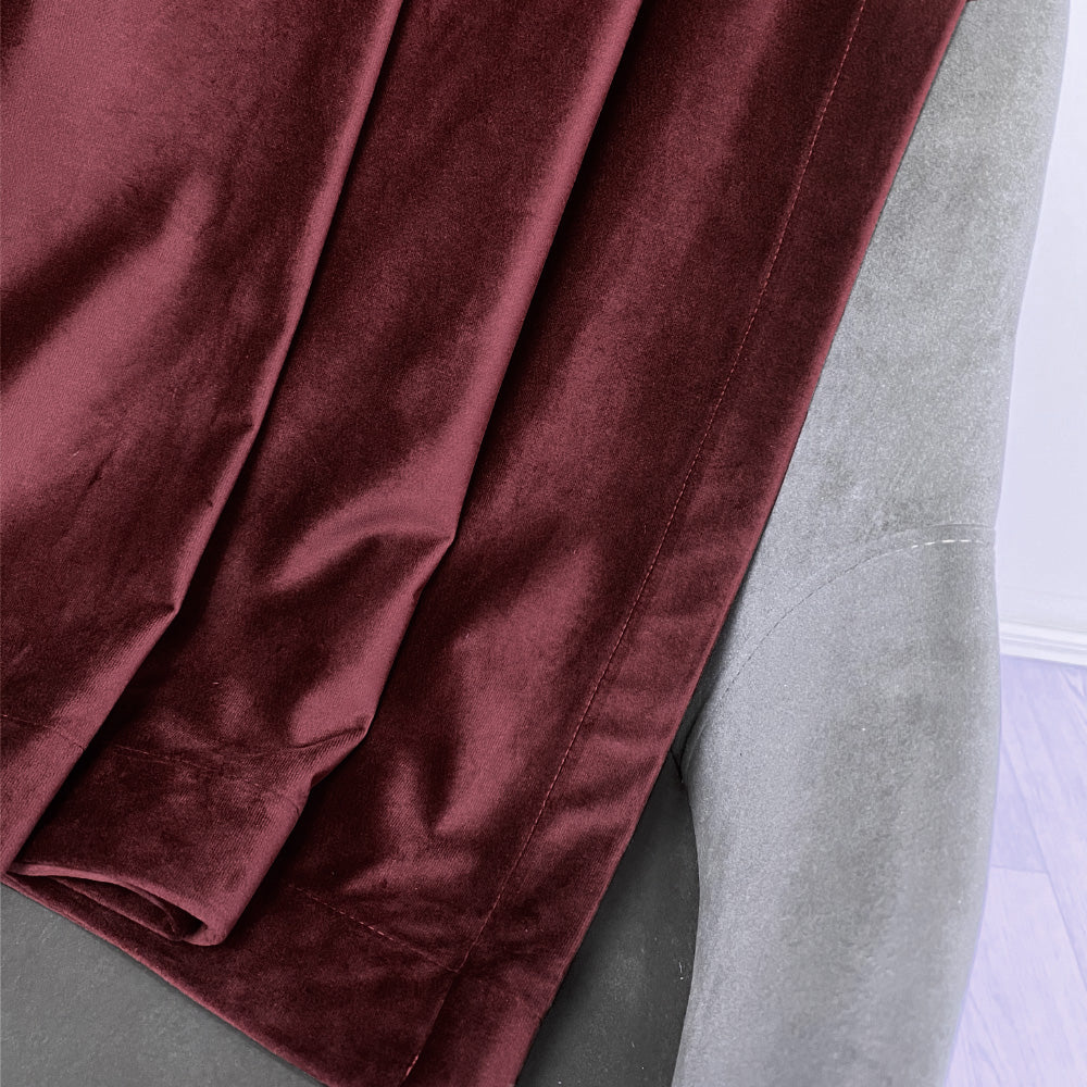 Burgundy Velvet Curtain, 70% Opacity (202)