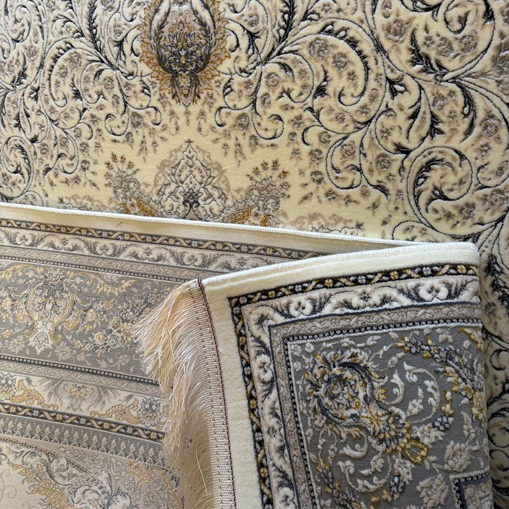 Persian Elegance Iran Beige Sea Shell Rug 1205