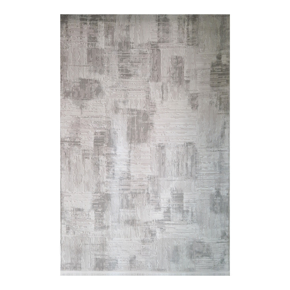 Porto Modern Cream Light Grey Geometric 72 Rug
