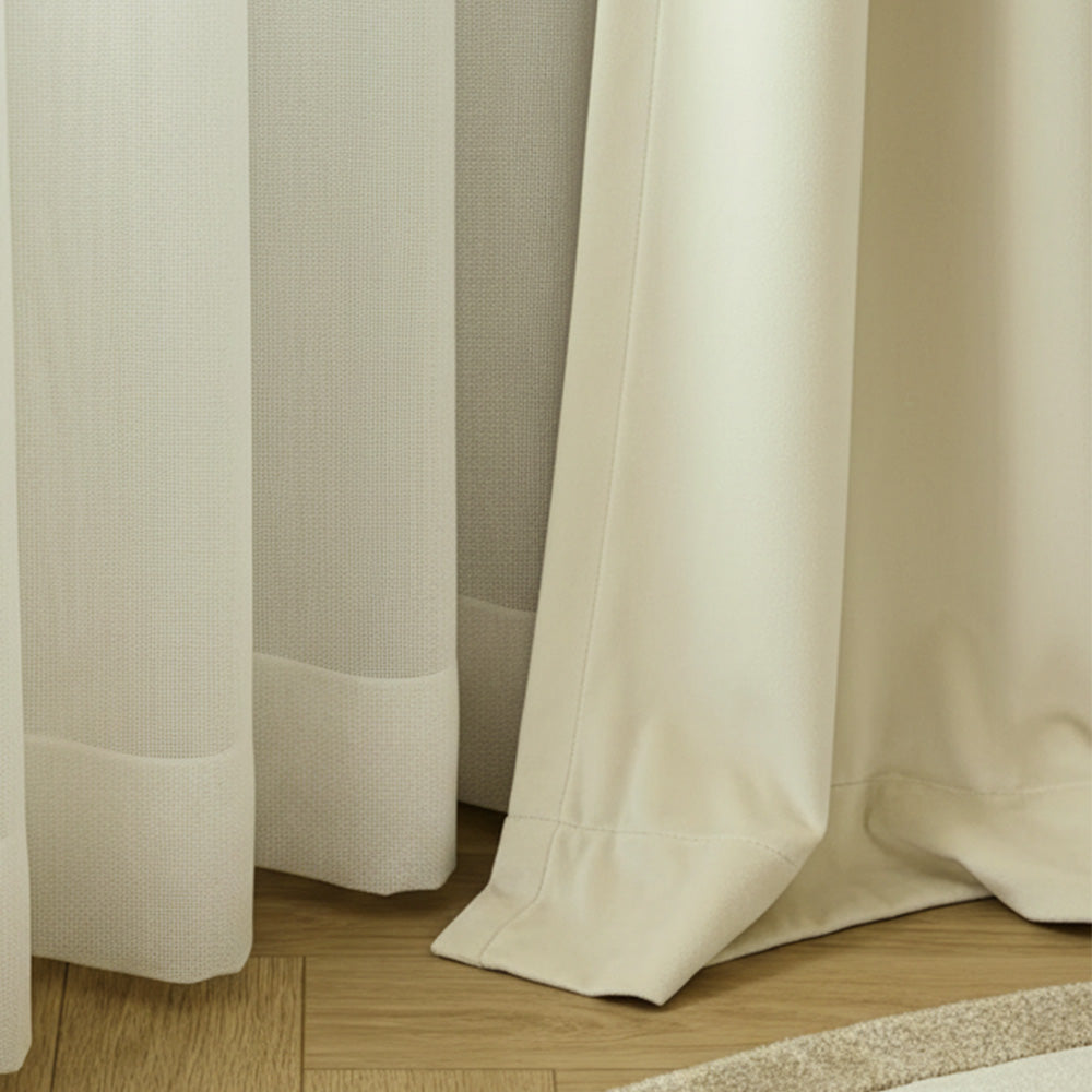 Ivory Velvet Curtain, 70% Opacity (24)