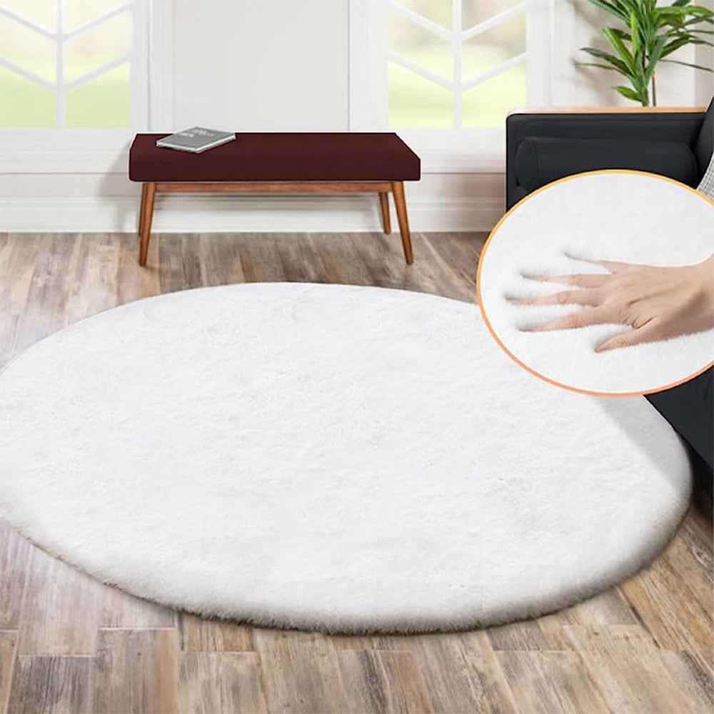 Fluffy Rabbit Veronico Rug, White