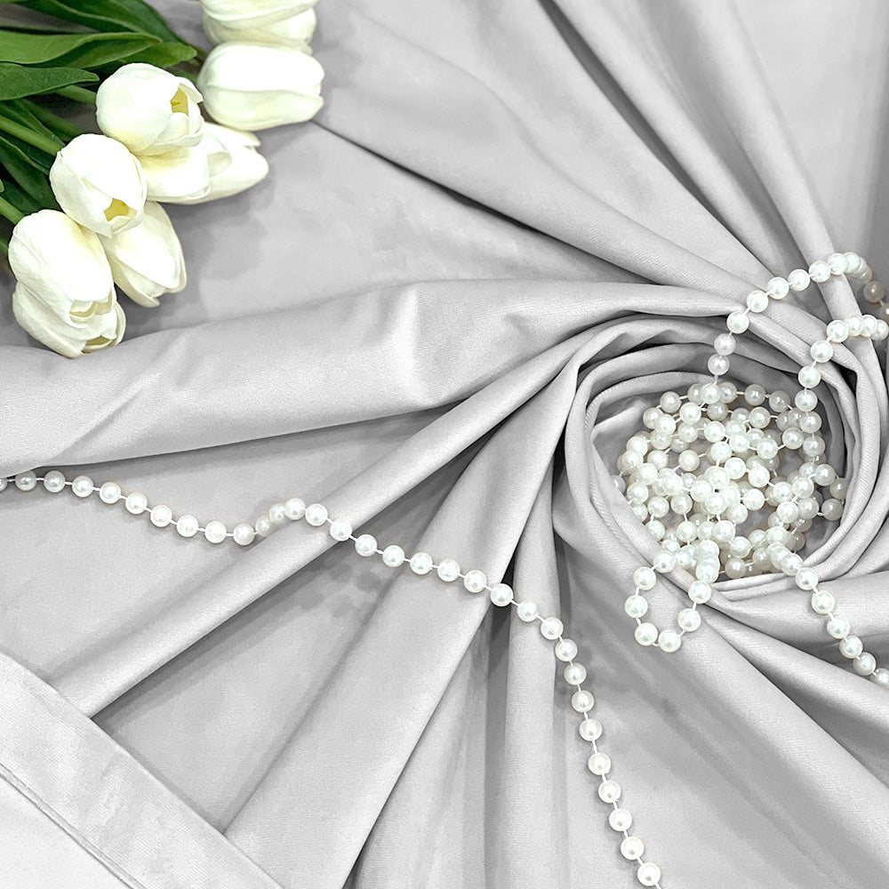 Light Silver Velvet Curtain, 70% Opacity (205)