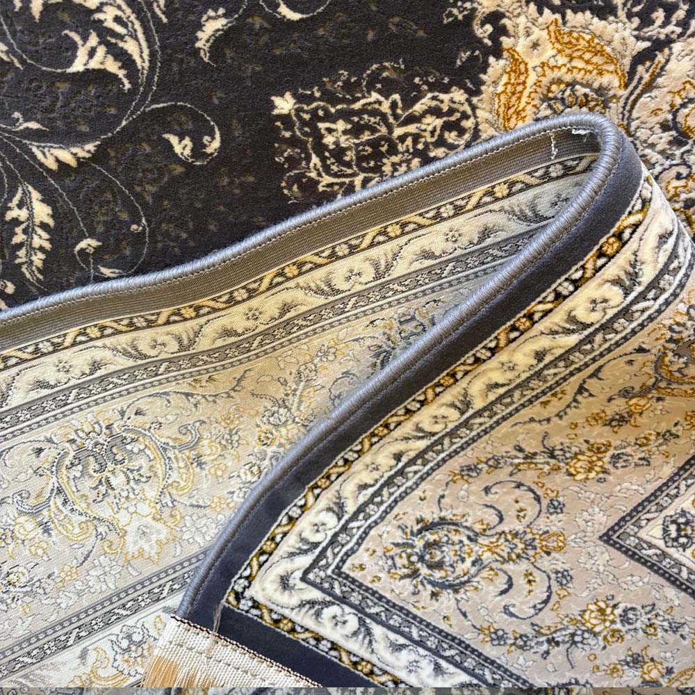 Persian Elegance Iran Beige Black Rug 1205