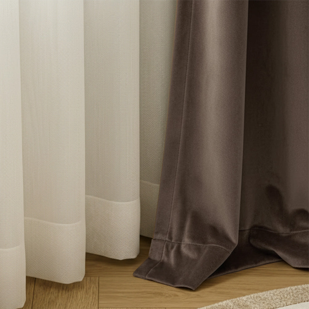 Brown Velvet Curtain, 70% Opacity (206)