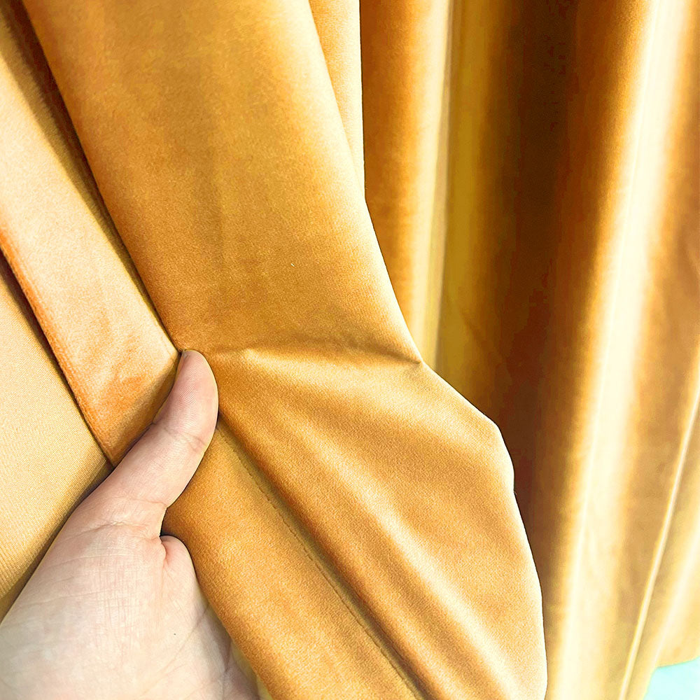Yellow Mustard Velvet Curtain, 70% Opacity (23)