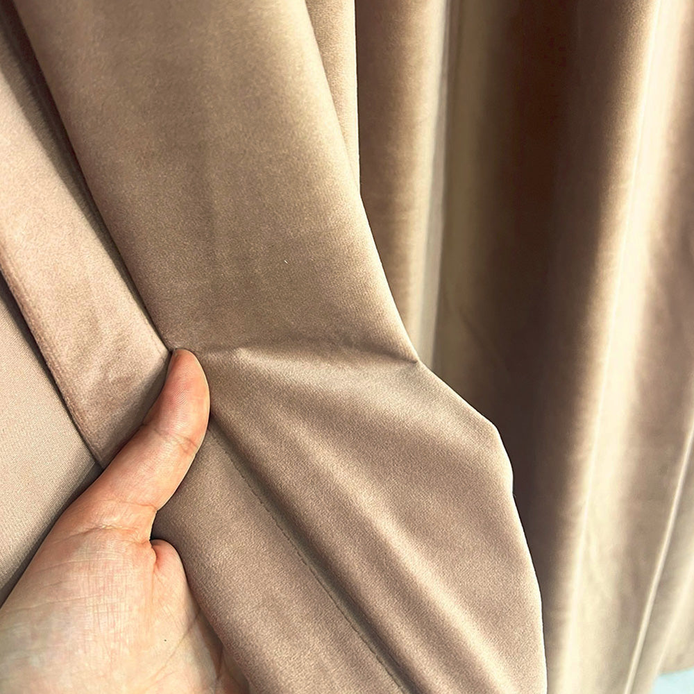 Cappuccino Beige Velvet Curtain, 70% Opacity (108)
