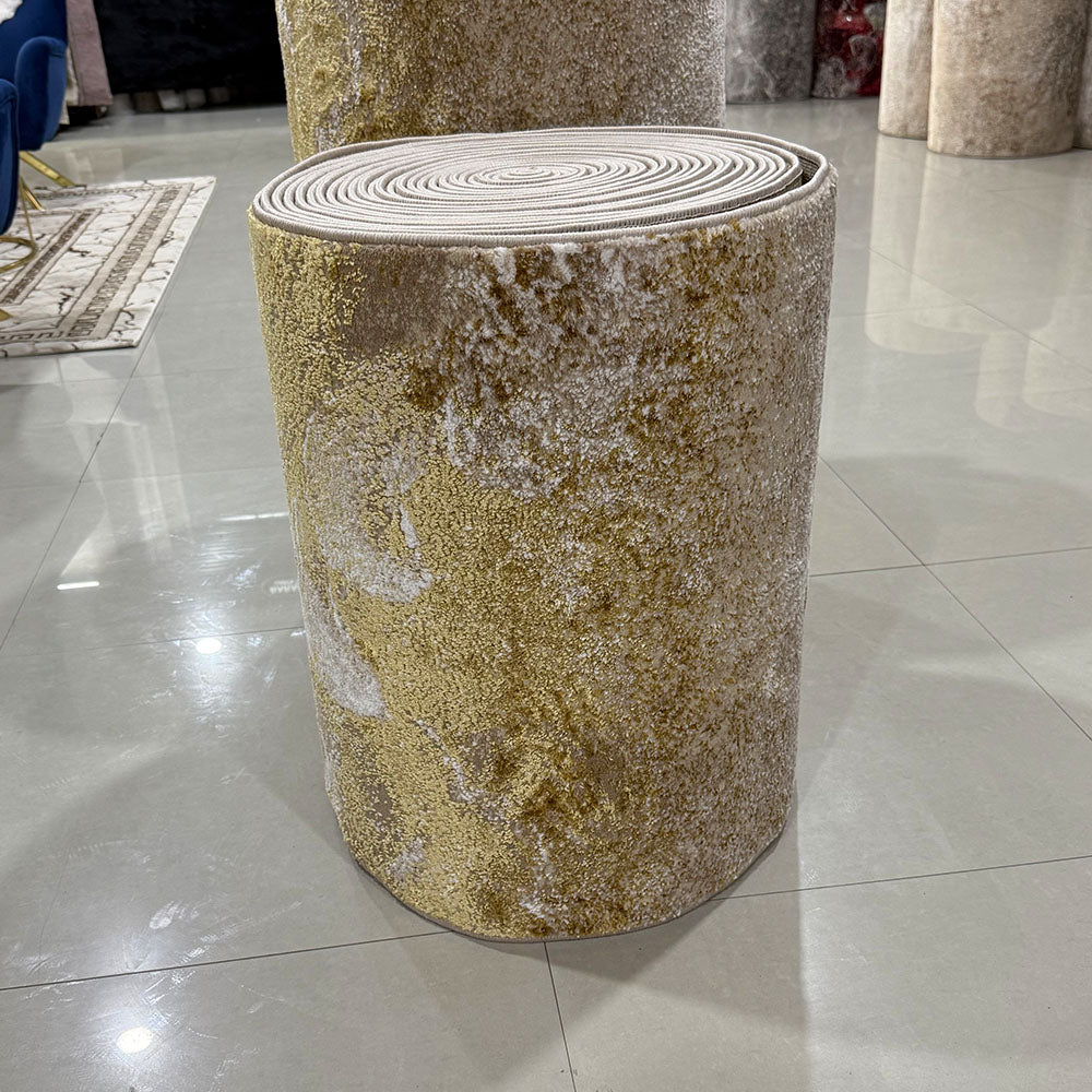 Cameleon Waves Beige Gold Runner Rug