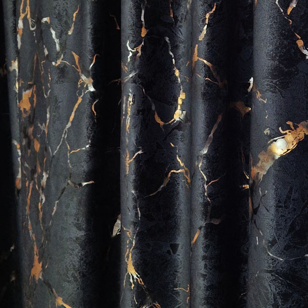 Velvet Curtain Emerald Luxury Black with Inserts (emerald 114)