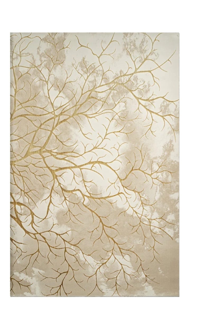 Elif Silky Soft Pearly Cream Gold Rug
