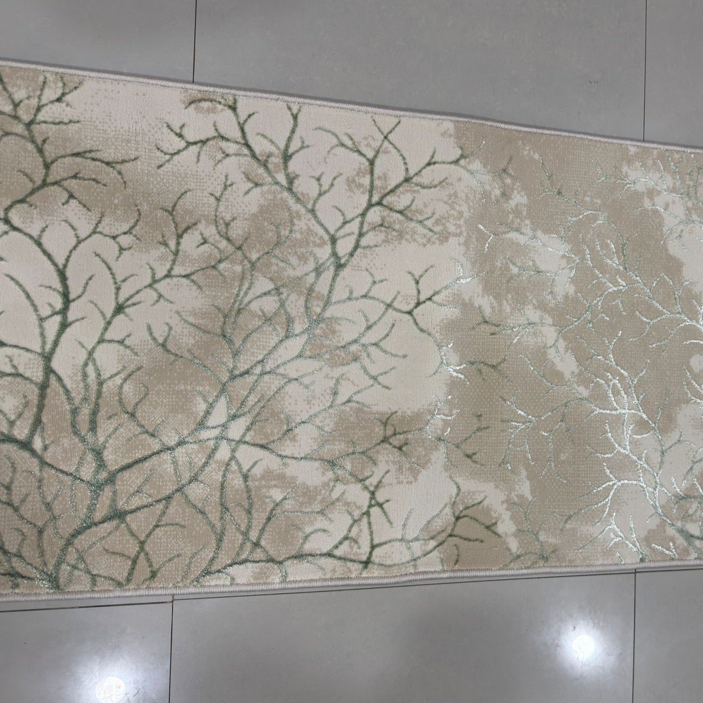 Elif Cream Green Runner