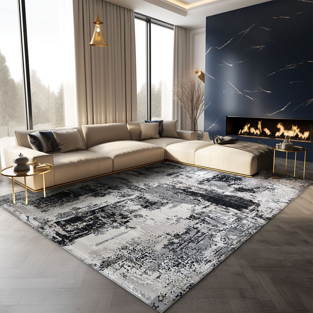 Ovidiu Modern Grey White Rug