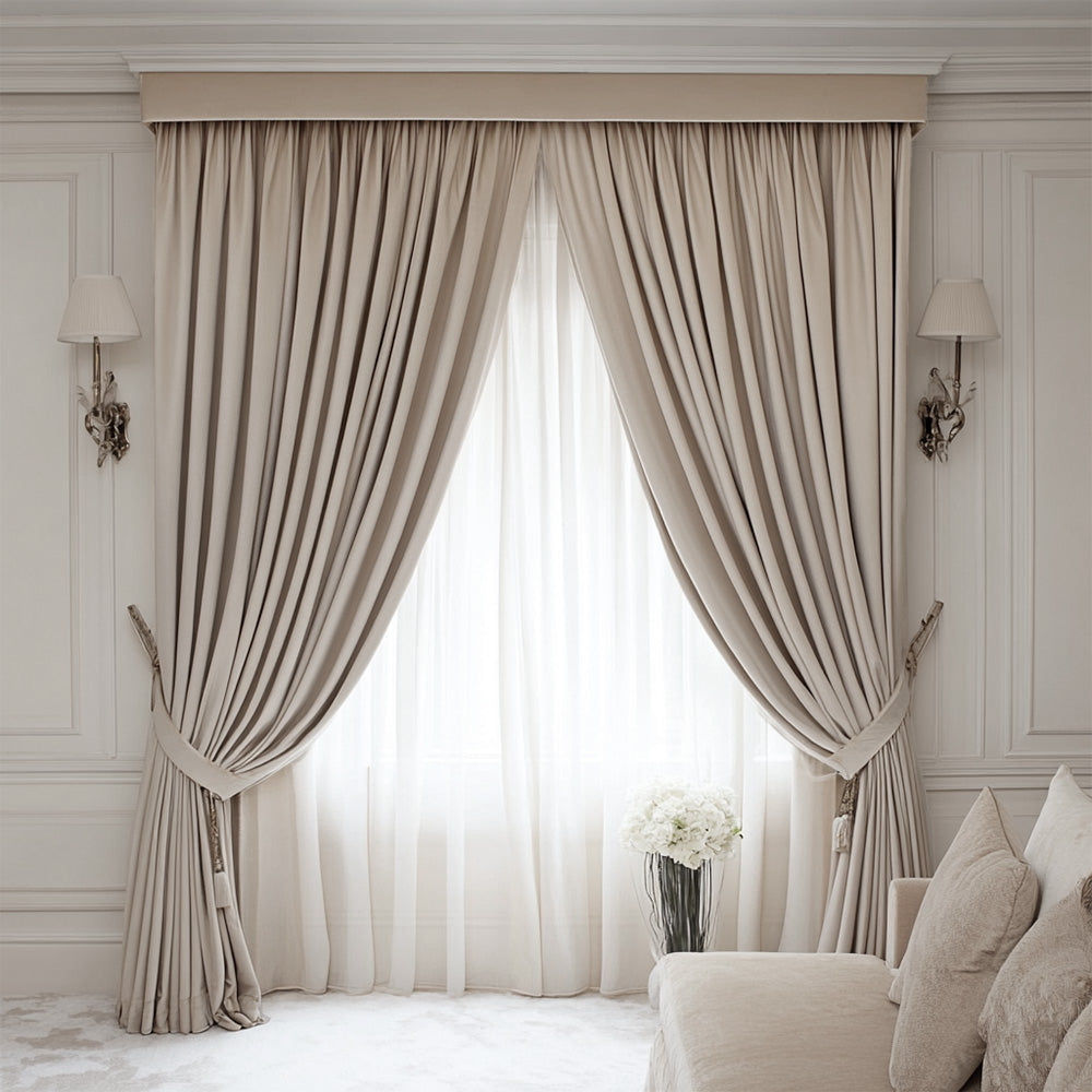 Cream Velvet Curtain, 70% Opacity (113)