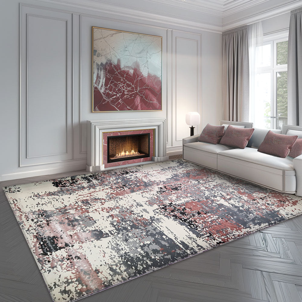 Milano Modern Cream Salmon Pink Rug