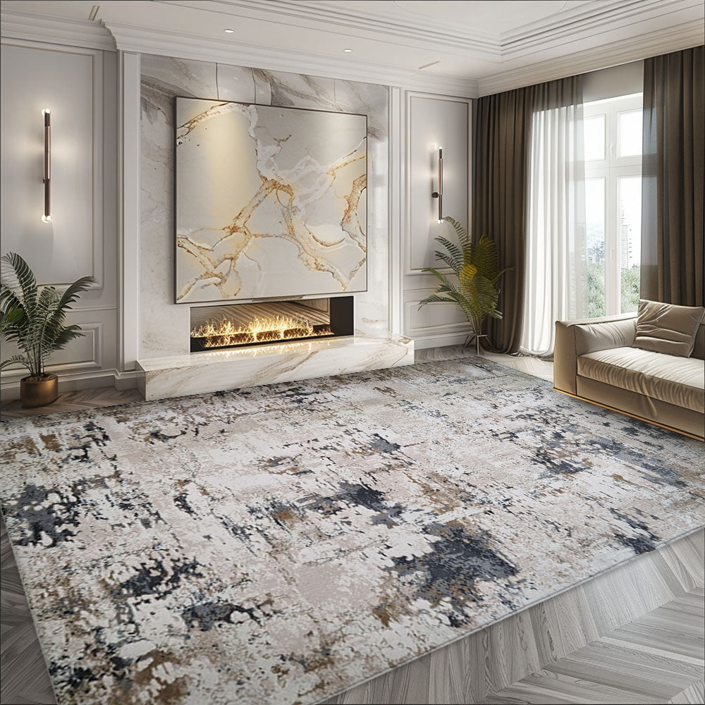 Hera Lux Modern Grey Cream Rug