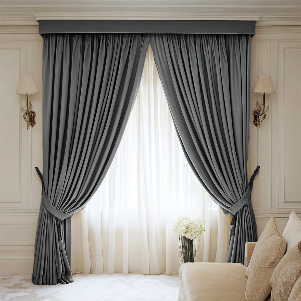 Silver Velvet Curtain, 70% Opacity (20)