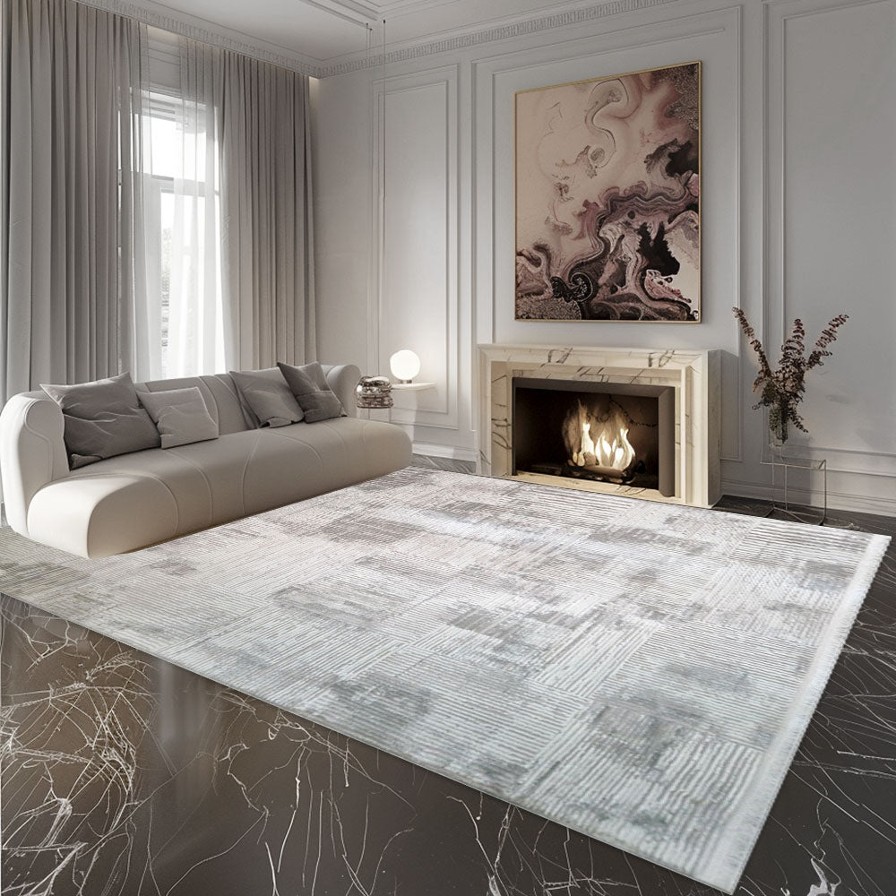 Porto Modern Cream Light Grey Geometric 72 Rug