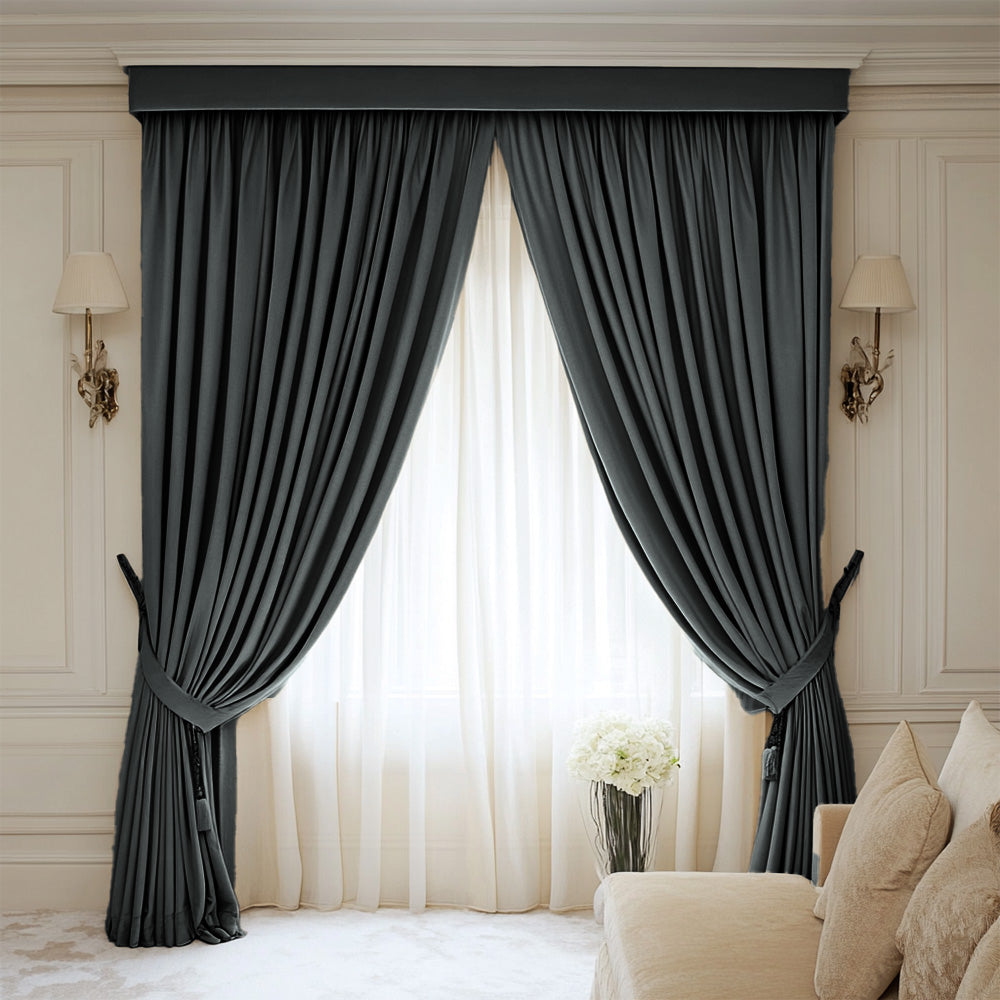 Dark Silver Velvet Curtain, 70% Opacity (19)