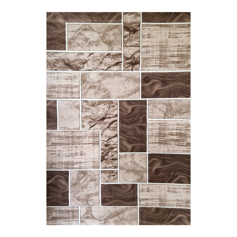 Romantic Geometry Rug, Brown, Cream and White
