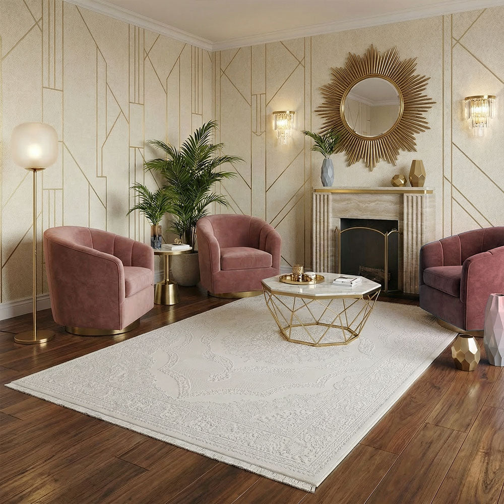 Premium Lux 2509 Cream Cloud Dancer Rug