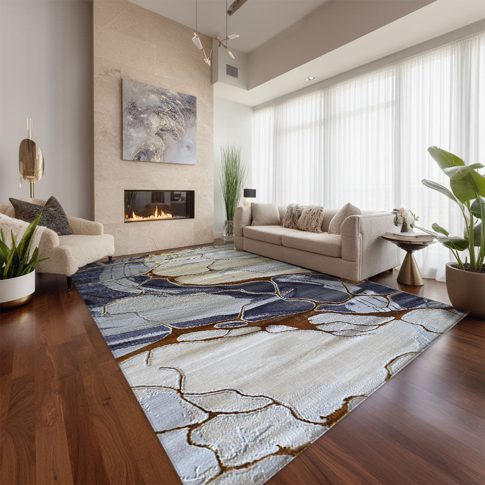 Marble Grey Cream Rug 0851A