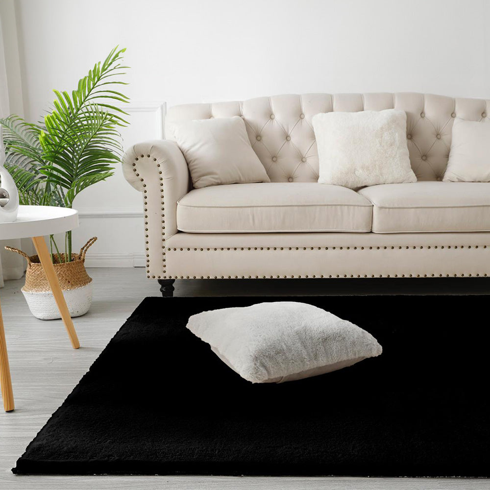 Fluffy Rabbit Veronico Rug, Black
