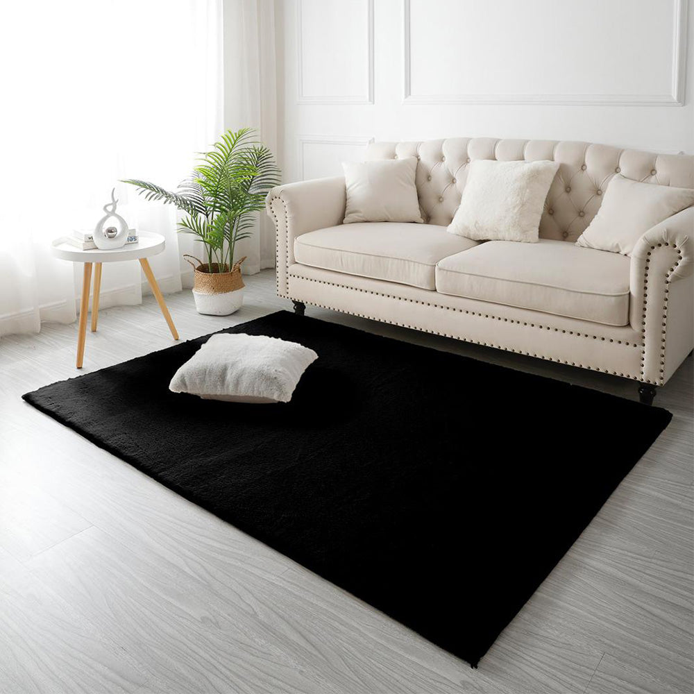 Fluffy Rabbit Veronico Rug, Black