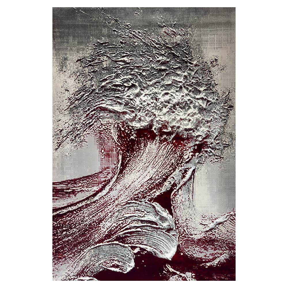 Cameleon Waves Red Grey Rug