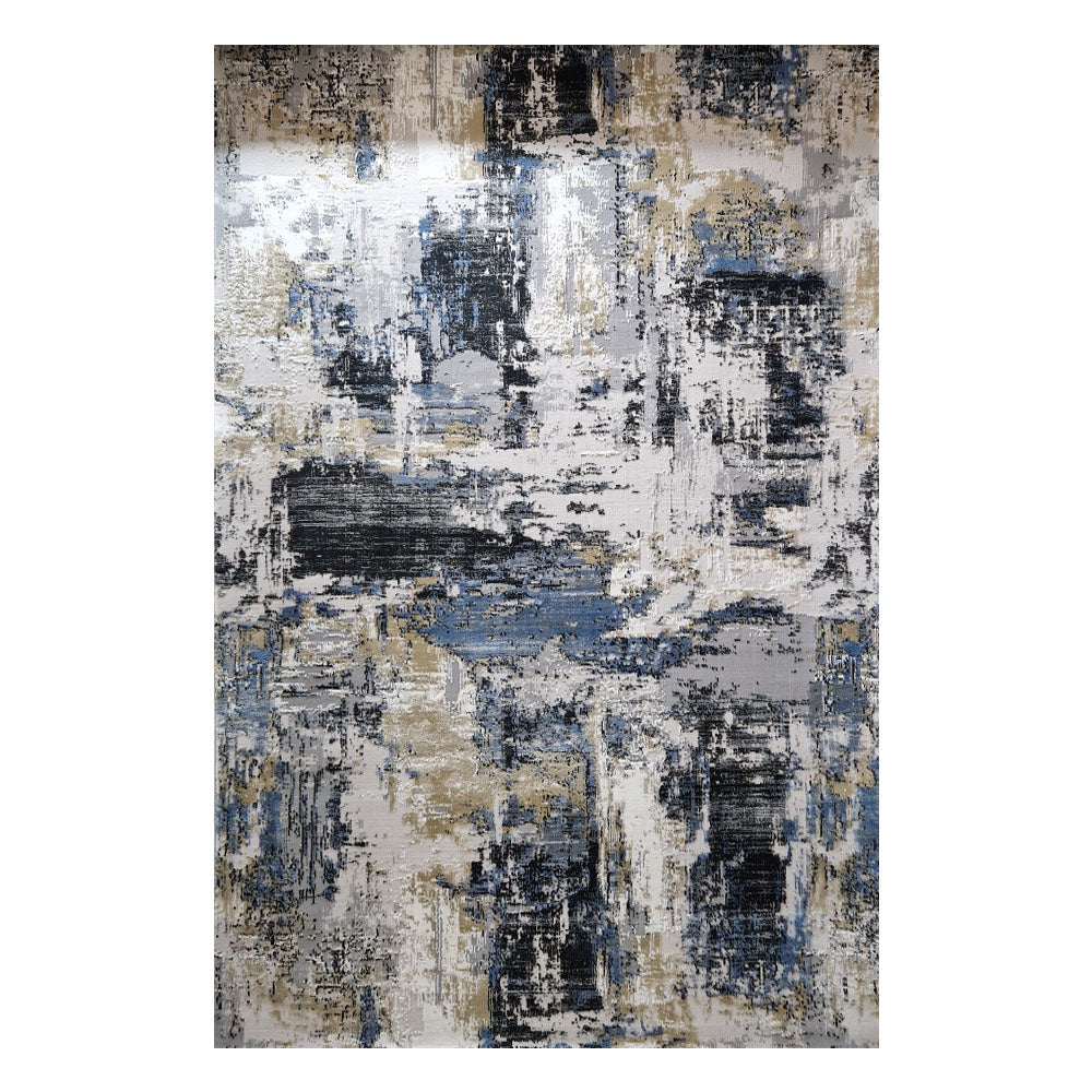 Ovidiu Modern Grey Cream Blue Rug