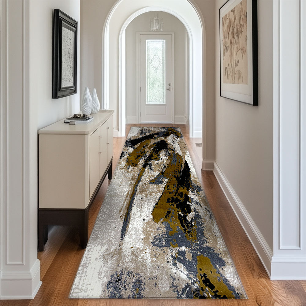 Yaman 56 Cream/Gold Runner Rug
