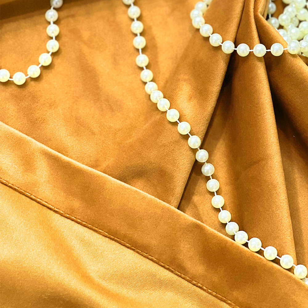 Set of 2 Duo Velvet Curtains Grey Mustard 70% Opaque