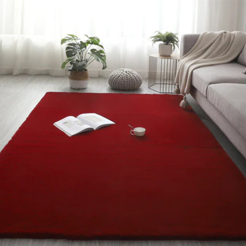 Fluffy Rabbit Veronico Rug, Burgundy