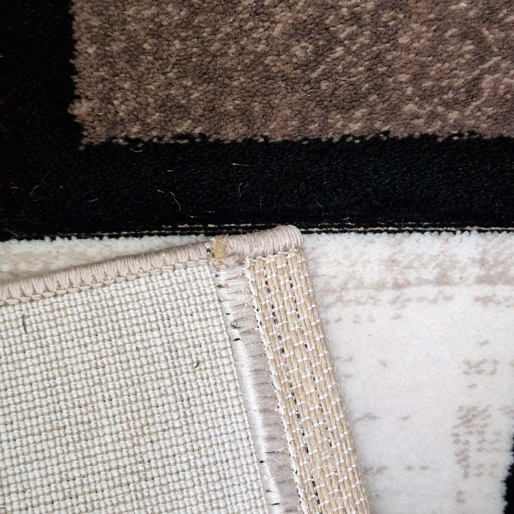 Romantic Geometry Rug, Brown, Cream and Black