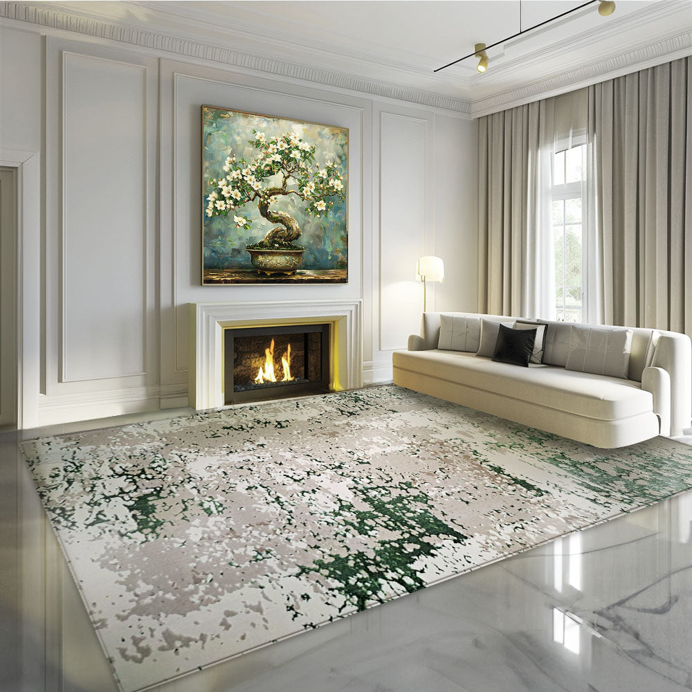 Milano Modern Cream Green Rug