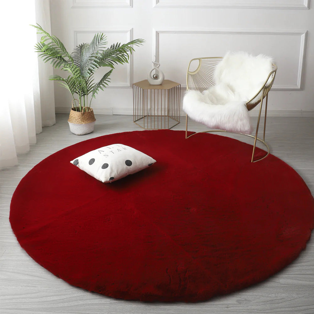 Fluffy Rabbit Veronico Rug, Burgundy
