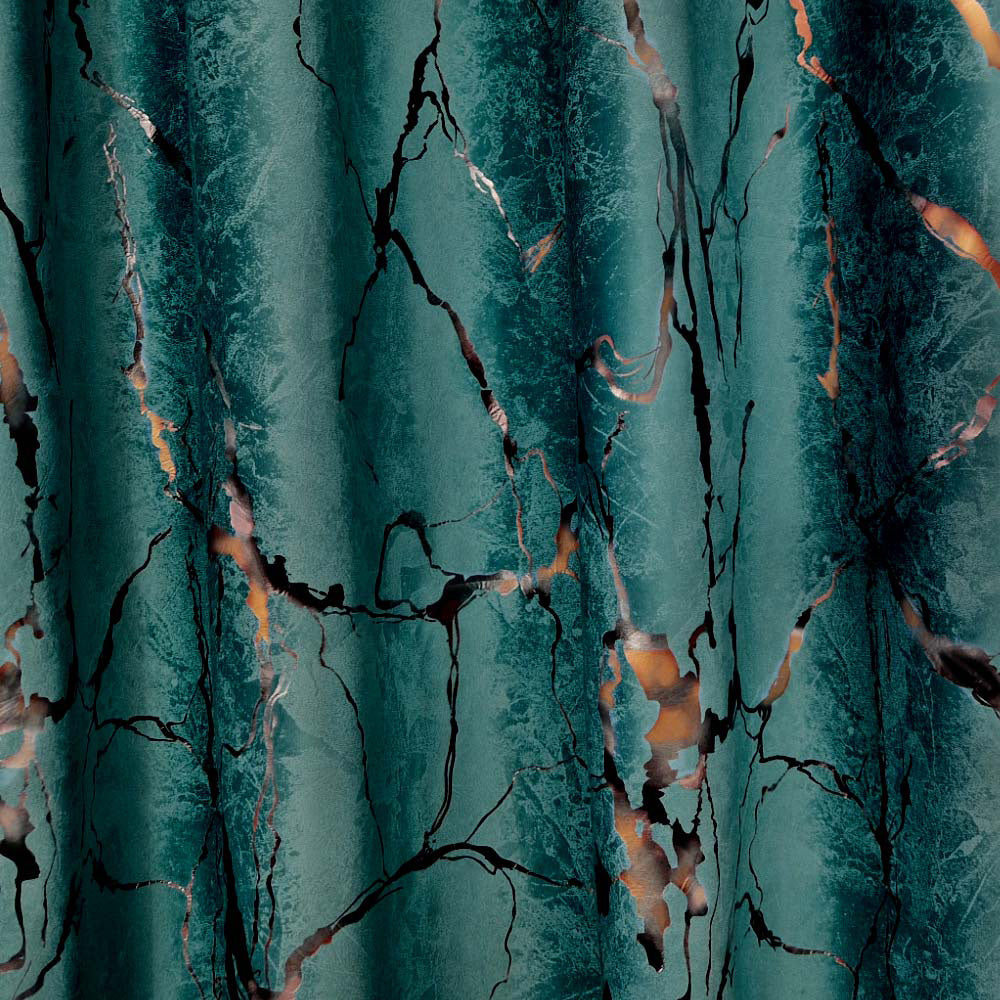 Velvet Curtain Emerald Luxury Turqoise with Inserts (emerald 104)