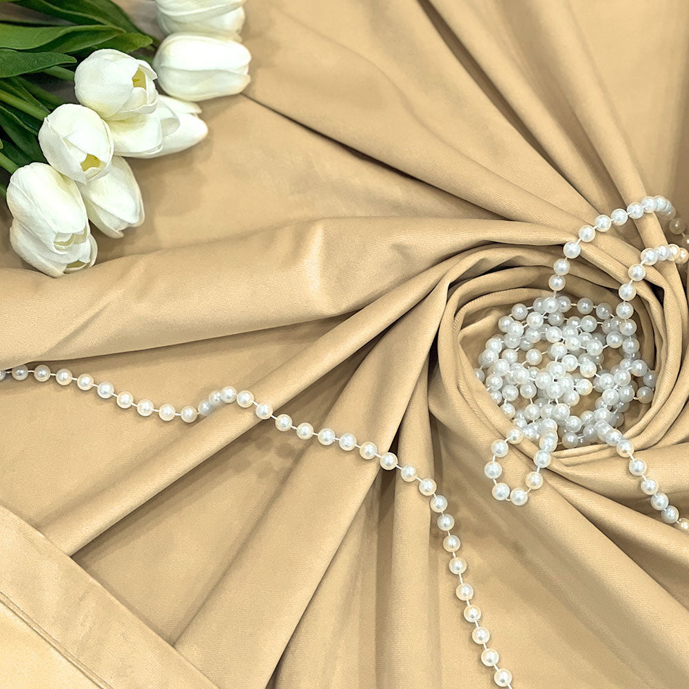 Cream Velvet Curtain, 70% Opacity (112)