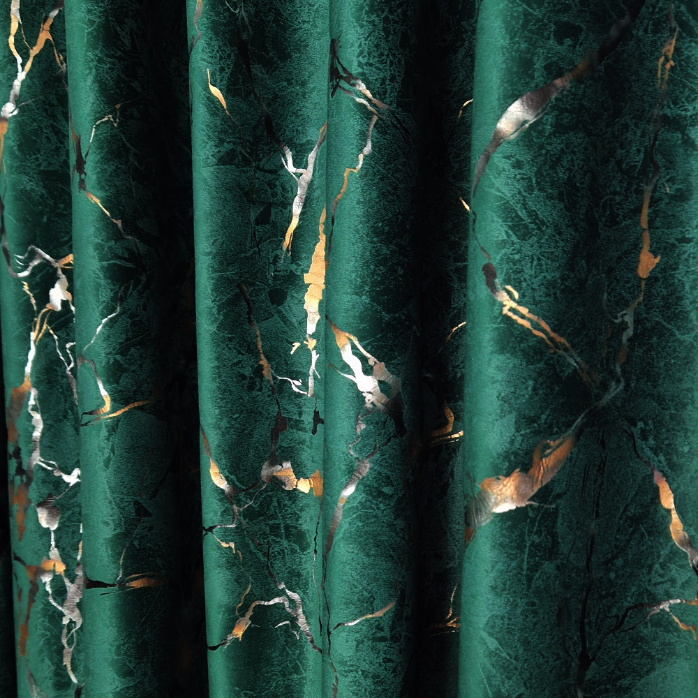 Velvet Curtain Emerald Luxury Green with Inserts (emerald 15)