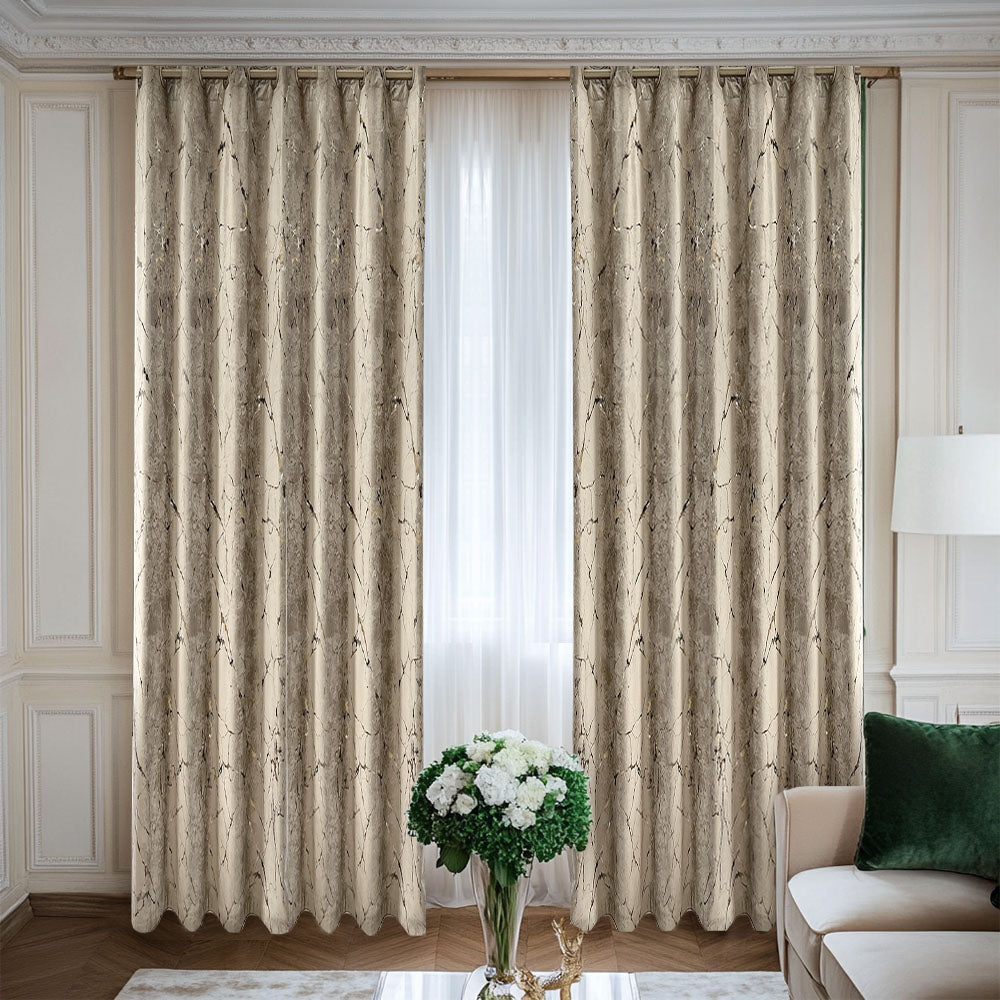 Velvet Curtain Emerald Luxury Cream Inserts (emerald 207)