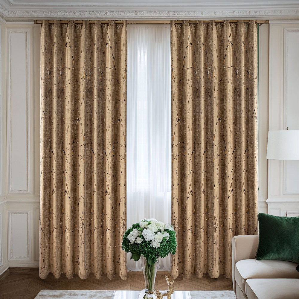 Velvet Curtain Emerald Luxury Beige Inserts (emerald 108)