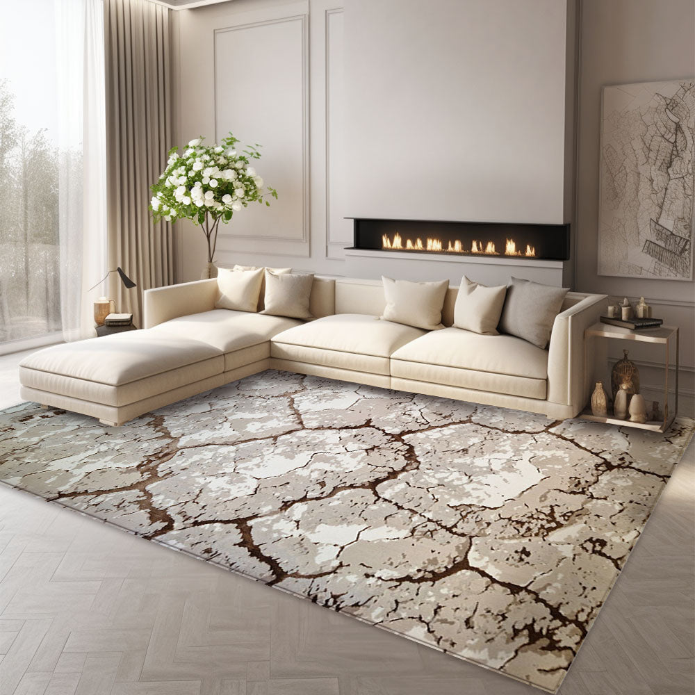 Milano Bedrock Cream Brown Rug