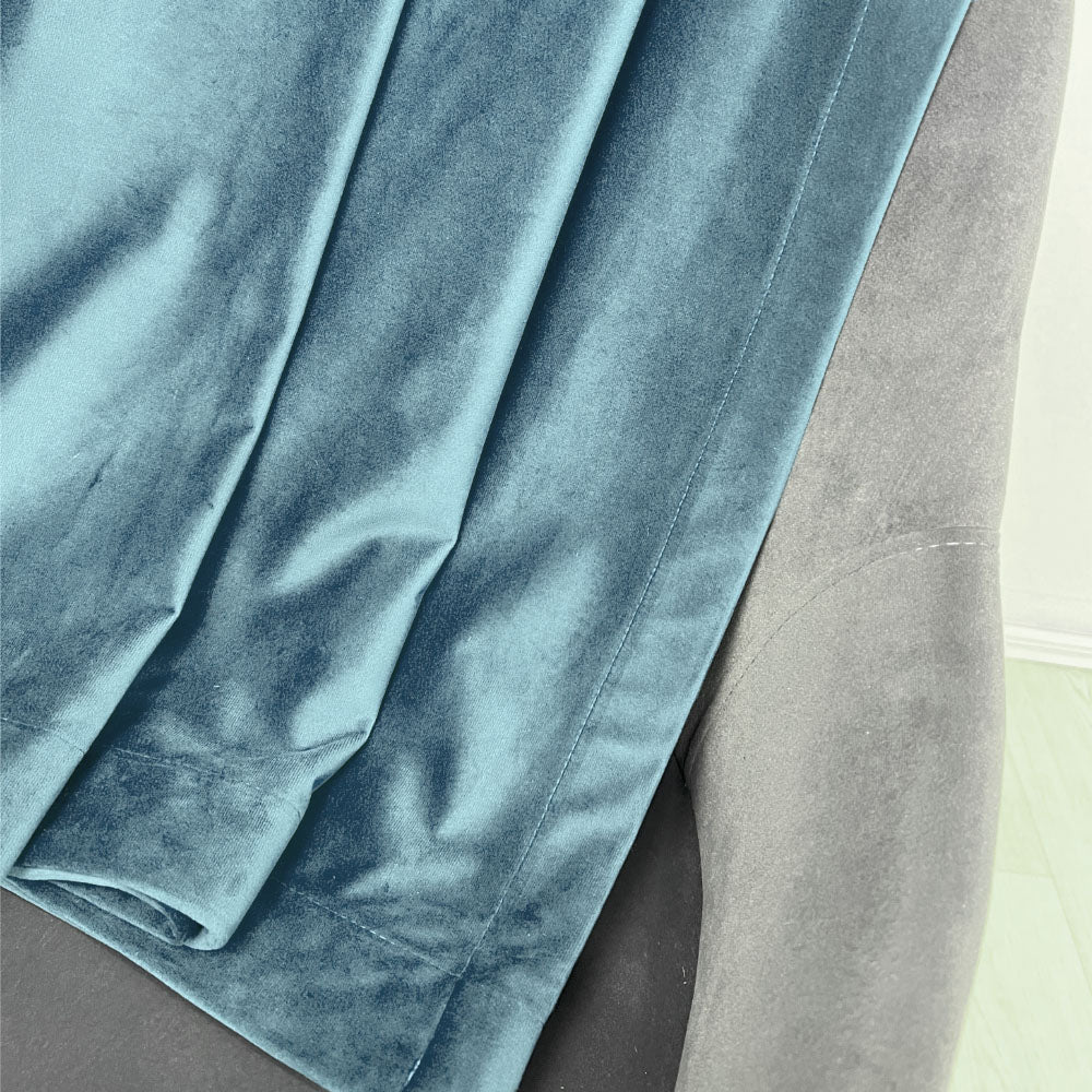 Baby Blue Velvet Curtain, 70% Opacity (308)