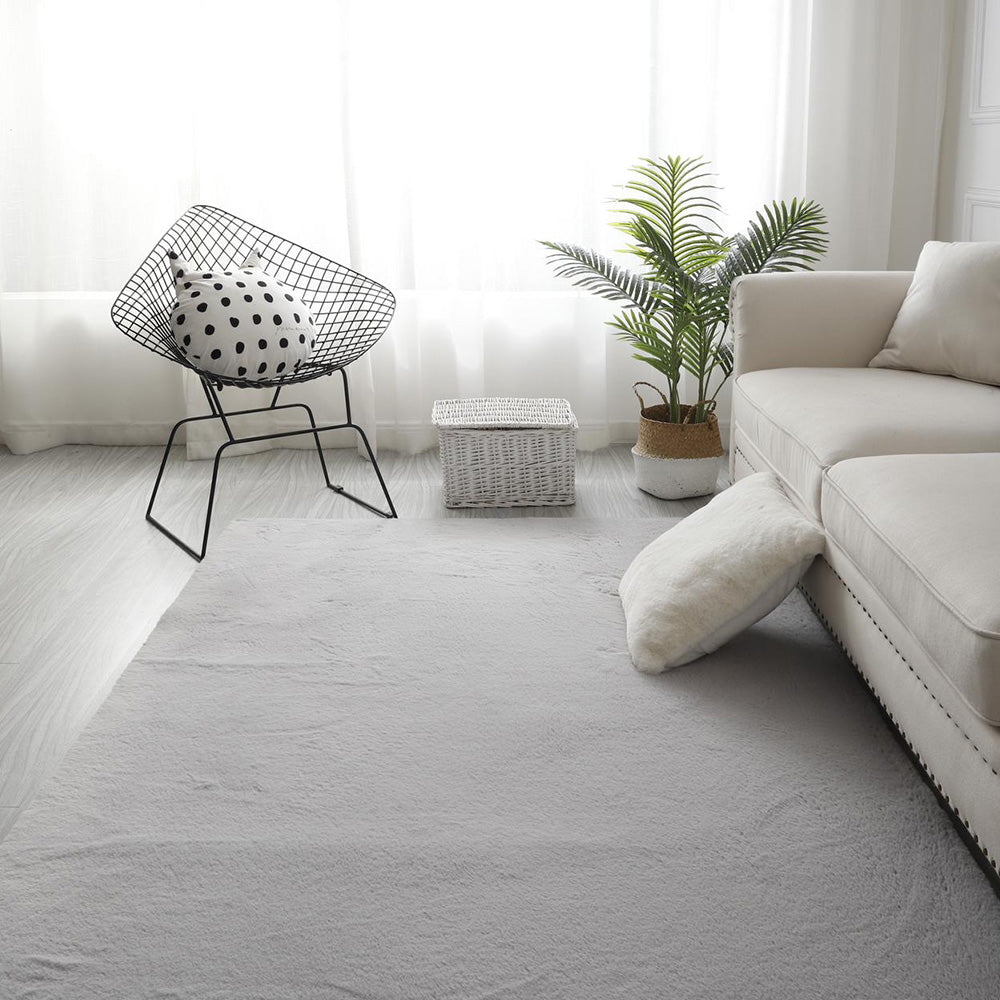 Fluffy Rabbit Veronico Rug, Grey