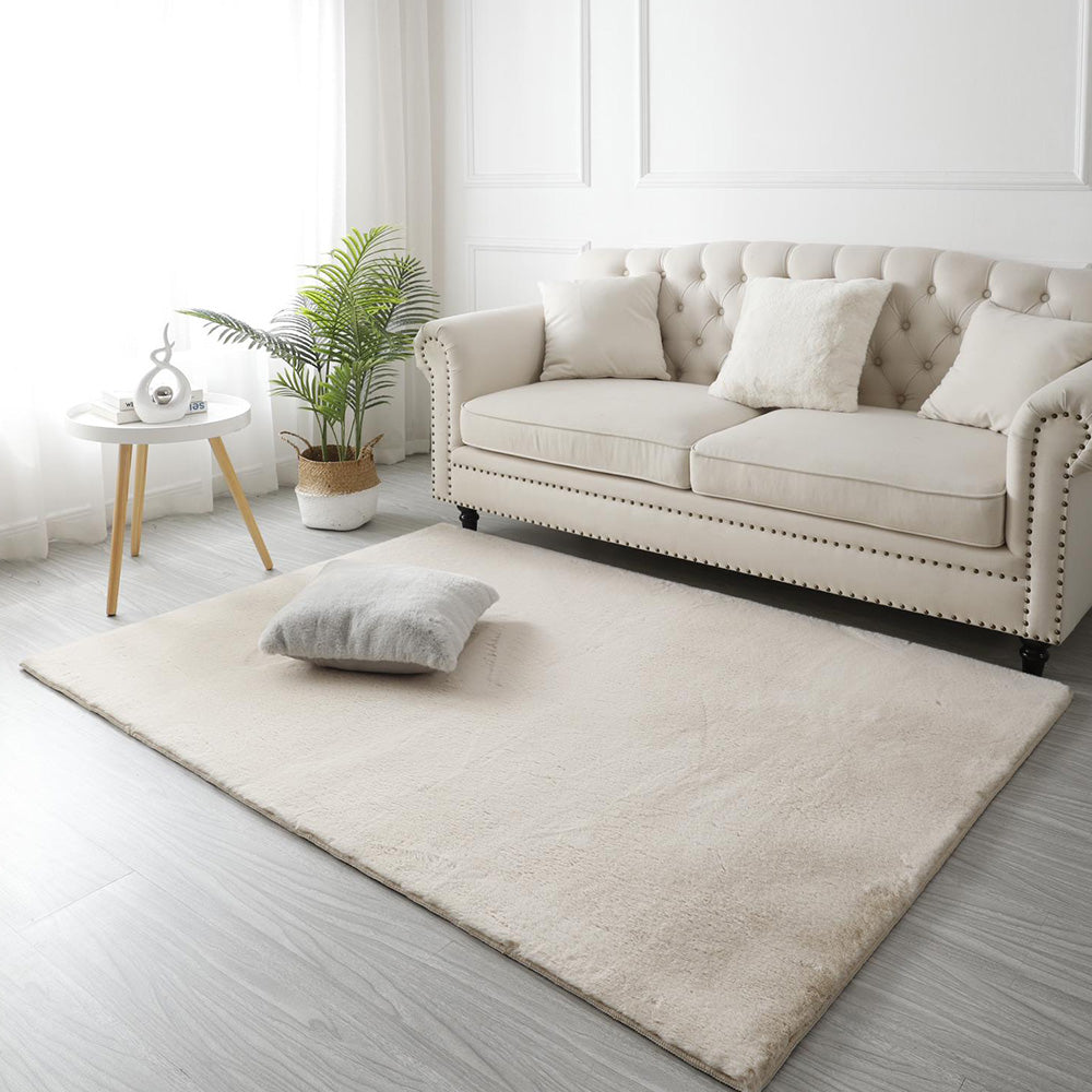 Fluffy Rabbit Veronico Rug, Cream