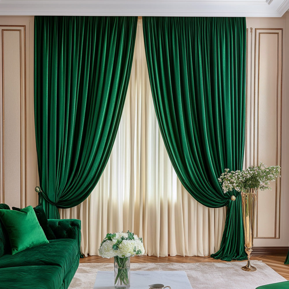 Emerald Green Velvet Curtain, 70% Opacity (15)