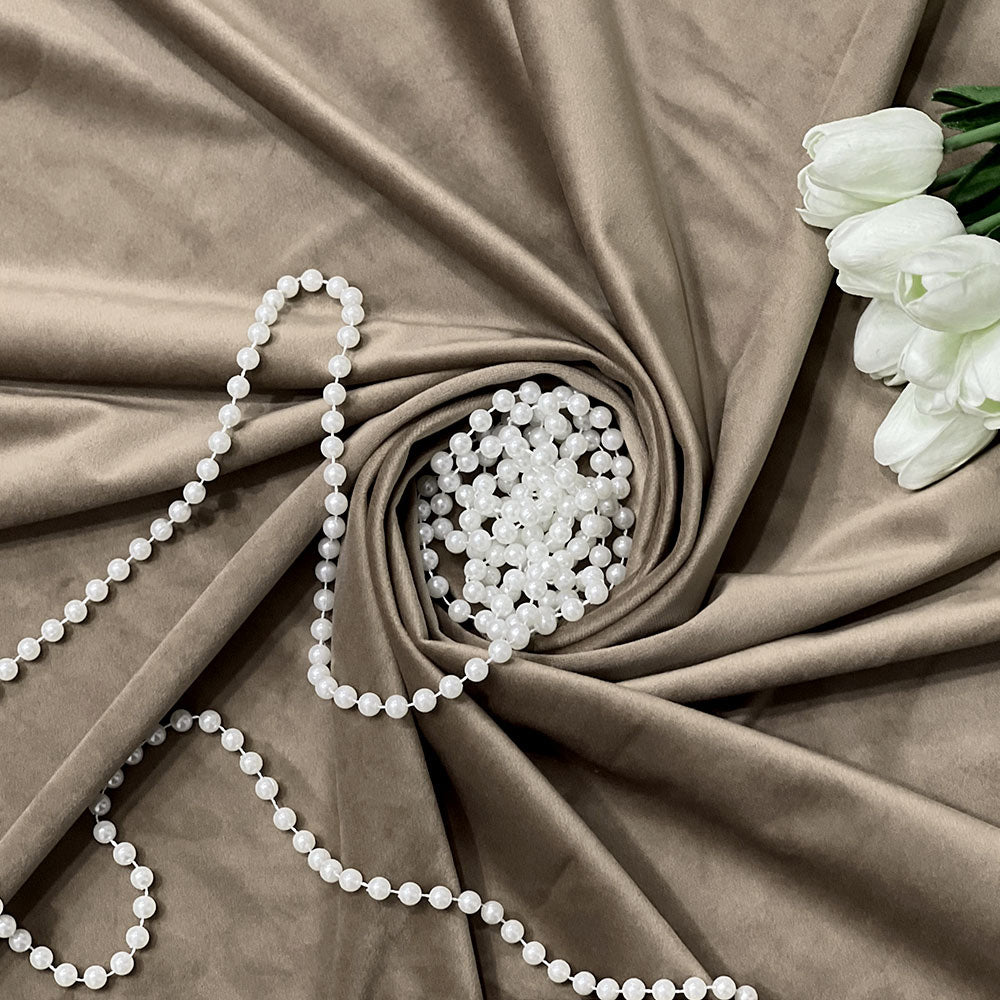 Beige Velvet Curtain, 70% Opacity (109)