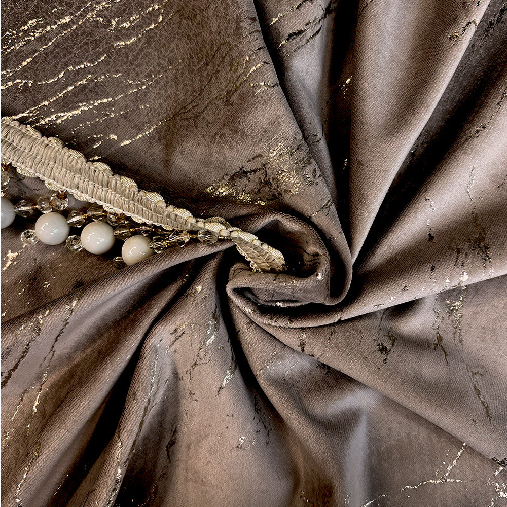 Velvet Curtain Luxury Brown Inserts (GUE206)