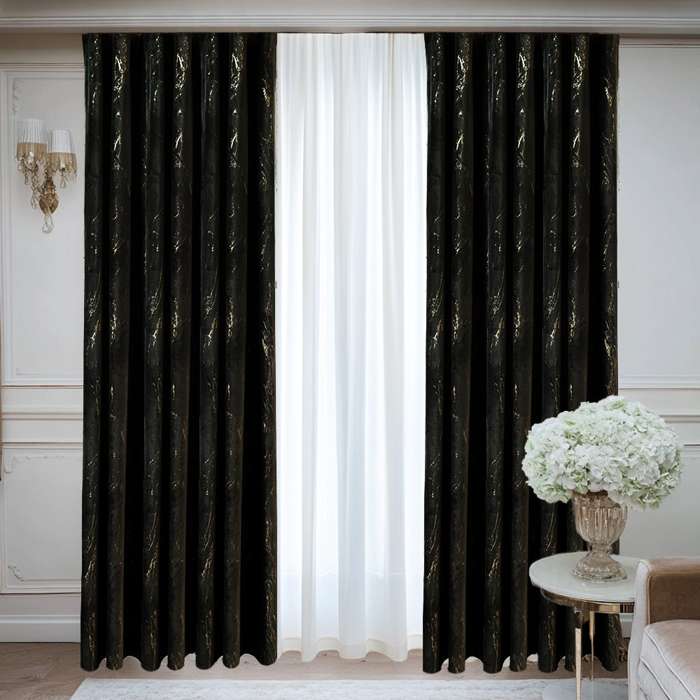Velvet Curtain Luxury Black Inserts (GUE114)