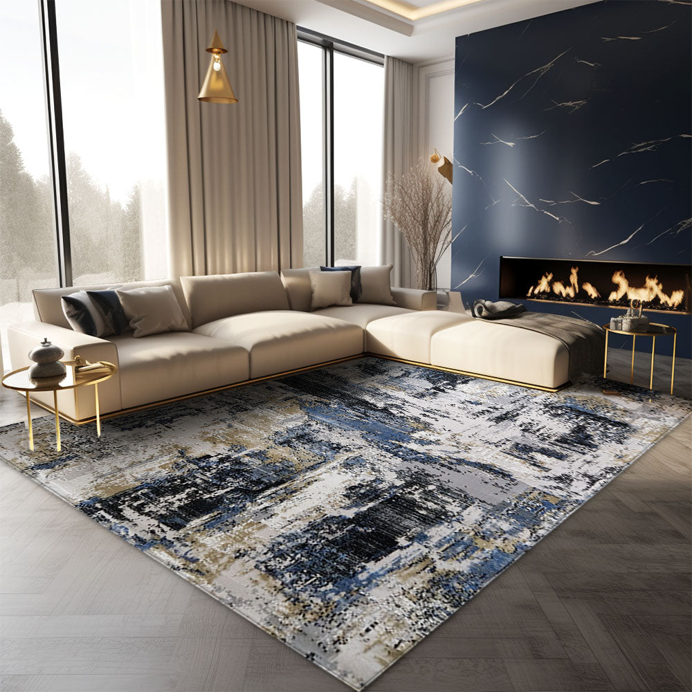 Ovidiu Modern Grey Cream Blue Rug