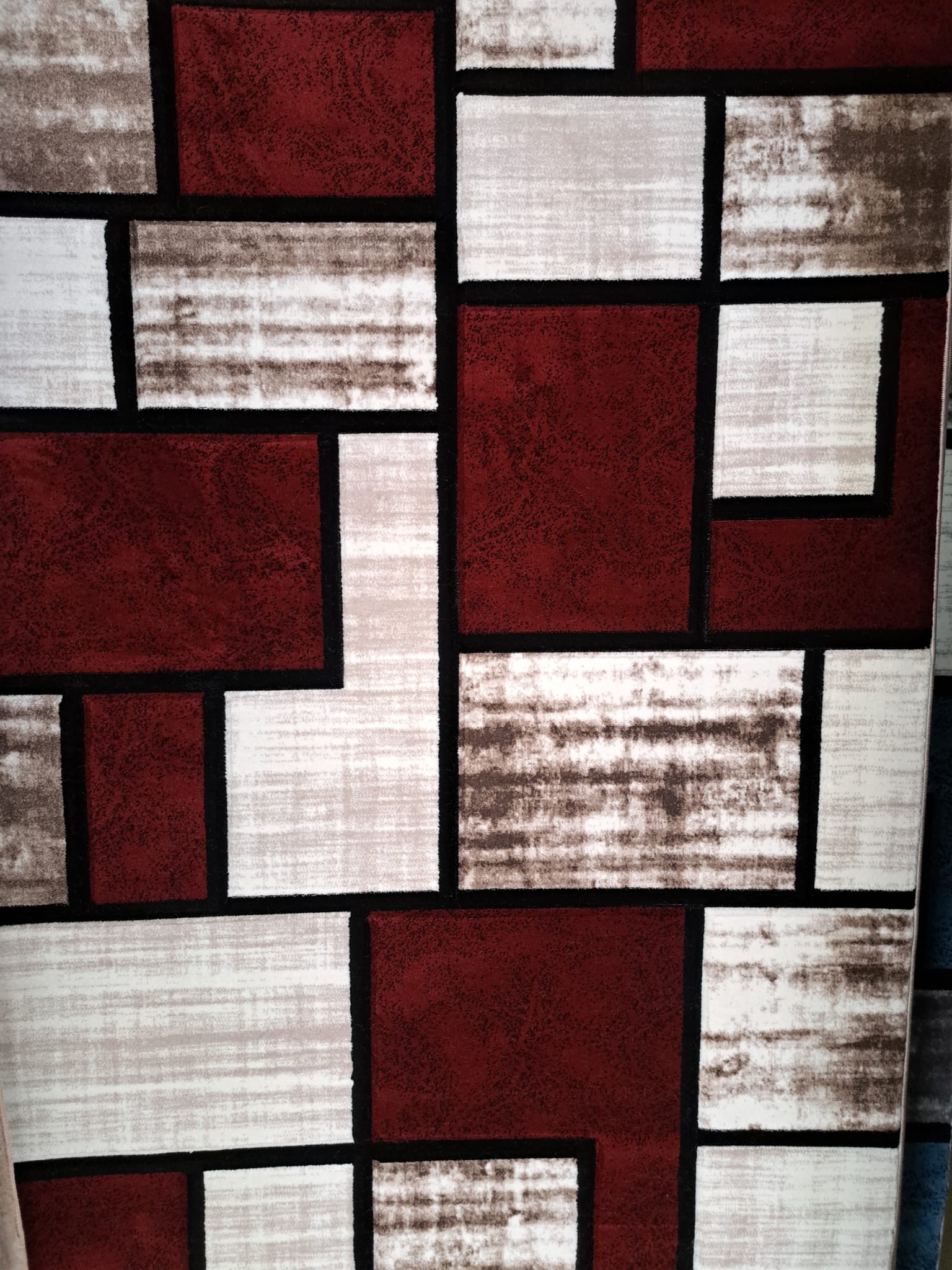 Romantic Geometry Rug, Brown, Rust and Black